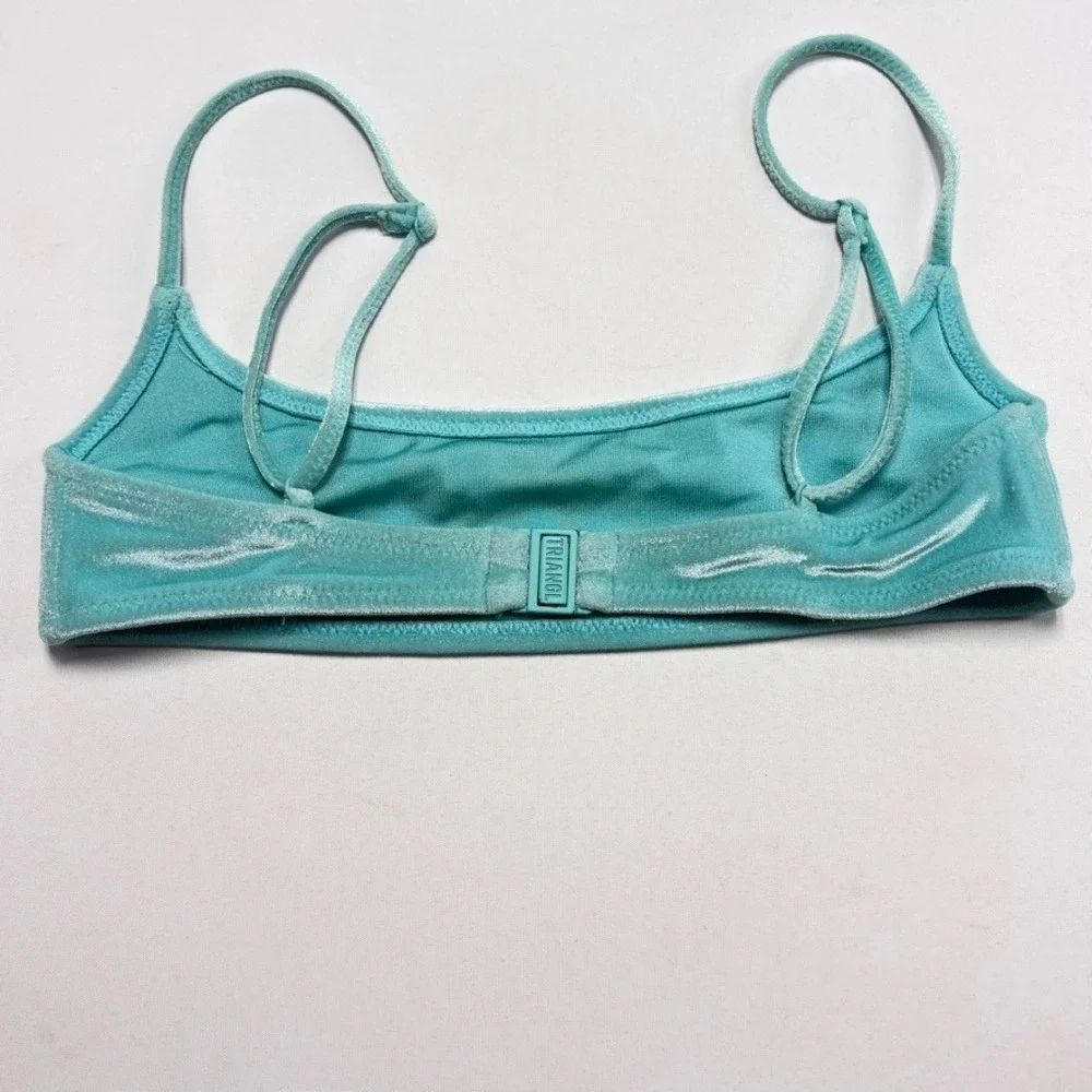 Triangl Velvet Bikini Bottoms XS Aqua Teal Swim Bottoms Top